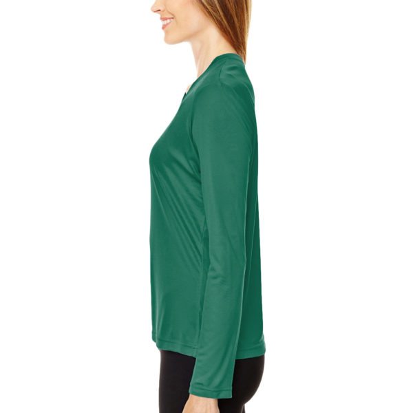 Team 365 Women's Zone Performance Long Sleeve T-Shirt, Sport Forest, Left Sleeve view