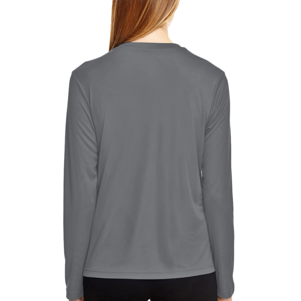 Team 365 Women's Zone Performance Long Sleeve T-Shirt, Sport Graphite, Back view