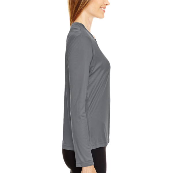 Team 365 Women's Zone Performance Long Sleeve T-Shirt, Sport Graphite, Right Sleeve view