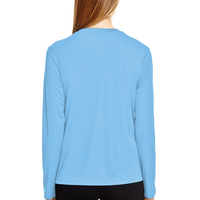 Team 365 Women's Zone Performance Long Sleeve T-Shirt, Sport Light Blue, Back view