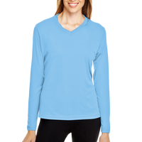 Team 365 Women's Zone Performance Long Sleeve T-Shirt, Sport Light Blue, Front view