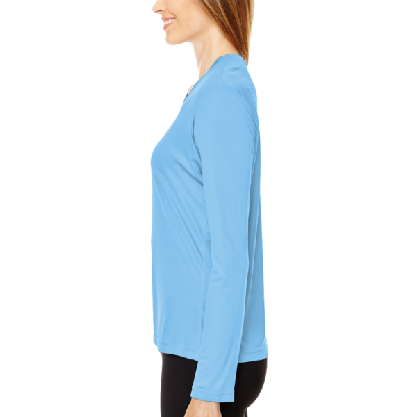 Team 365 Women's Zone Performance Long Sleeve T-Shirt, Sport Light Blue, Left Sleeve view