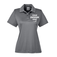 Team 365 Women's Zone Performance Polo, Sport Graphite, Front view, Mockup