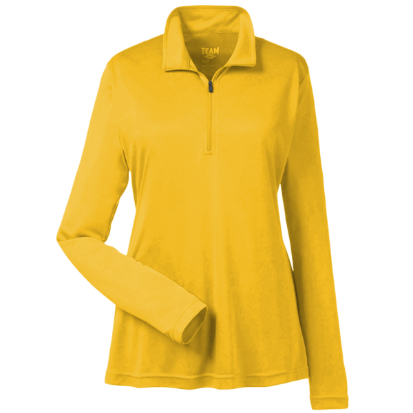 Team 365 Women's Zone Performance Quarter-Zip Pullover, Sport Athletic Gold, Front view