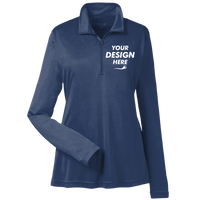 Team 365 Women's Zone Performance Quarter-Zip Pullover, Sport Dark Navy, Front view, Mockup