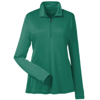 Team 365 Women's Zone Performance Quarter-Zip Pullover, Sport Forest, Front view