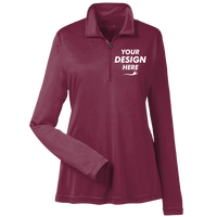 Team 365 Women's Zone Performance Quarter-Zip Pullover, Sport Maroon, Front view, Mockup