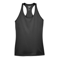 Team 365 Women's Zone Performance Racerback Tank, Black, Front view