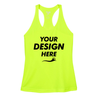 Team 365 Women's Zone Performance Racerback Tank, Safety Yellow, Front view, Mockup