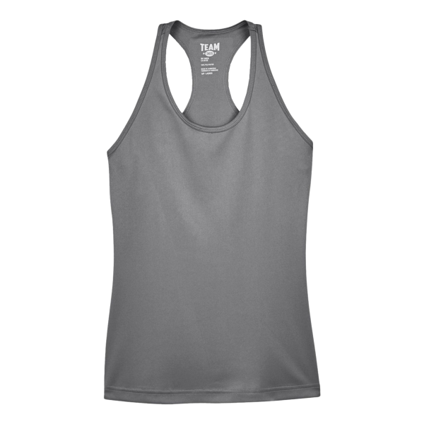 Team 365 Women's Zone Performance Racerback Tank, Sport Graphite, Front view