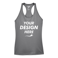 Team 365 Women's Zone Performance Racerback Tank, Sport Graphite, Front view, Mockup