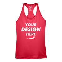 Team 365 Women's Zone Performance Racerback Tank, Sport Red, Front view, Mockup