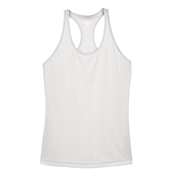 Team 365 Women's Zone Performance Racerback Tank, Sport Silver, Front view