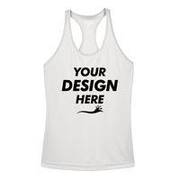 Team 365 Women's Zone Performance Racerback Tank, Sport Silver, Front view, Mockup