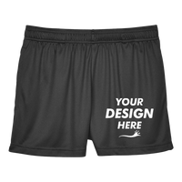 Team 365 Women's Zone Performance Shorts, Black, Front view, Mockup