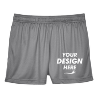 Team 365 Women's Zone Performance Shorts, Sport Graphite, Front view, Mockup