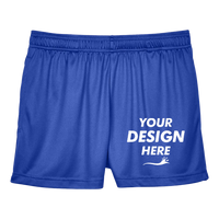 Team 365 Women's Zone Performance Shorts, Sport Royal, Front view, Mockup