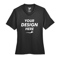 Team 365 Women's Zone Performance T-Shirt, Black, Front view, Mockup