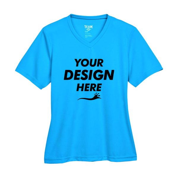 Team 365 Women's Zone Performance T-Shirt, Electric Blue, Front view, Mockup