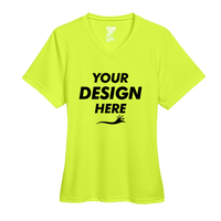 Team 365 Women's Zone Performance T-Shirt, Safety Yellow, Front view, Mockup