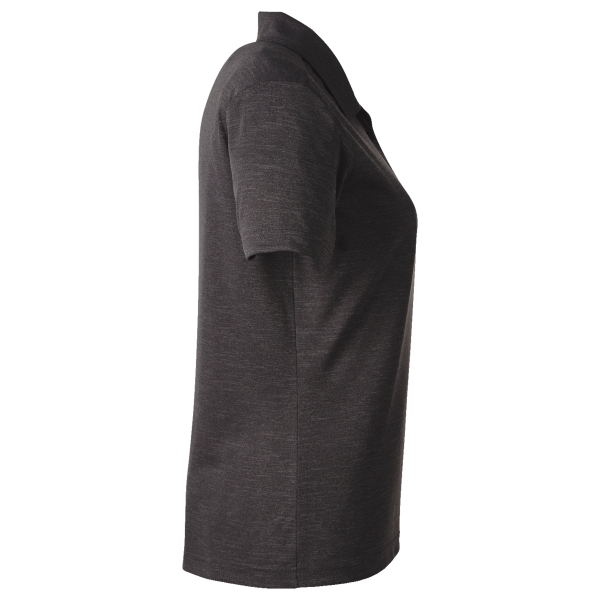 Team 365 Women's Zone Sonic Heather Performance Polo, Black Heather, Right Sleeve view