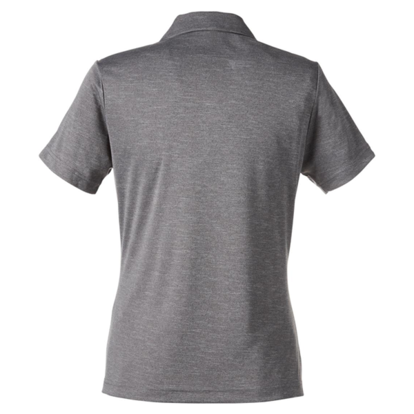 Team 365 Women's Zone Sonic Heather Performance Polo, Dark Grey Heather, Back view