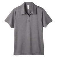 Team 365 Women's Zone Sonic Heather Performance Polo, Dark Grey Heather, Front view