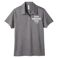Team 365 Women's Zone Sonic Heather Performance Polo, Dark Grey Heather, Front view, Mockup