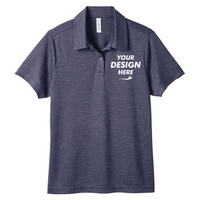 Team 365 Women's Zone Sonic Heather Performance Polo, Sport Dark Navy Heather, Front view, Mockup
