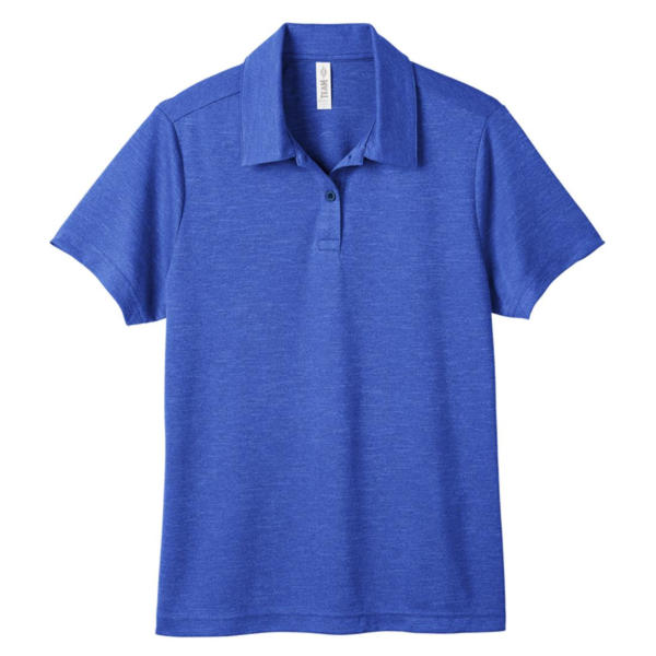 Team 365 Women's Zone Sonic Heather Performance Polo, Sport Royal Heather, Front view