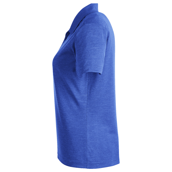Team 365 Women's Zone Sonic Heather Performance Polo, Sport Royal Heather, Left Sleeve view
