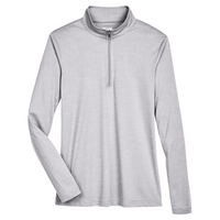 Team 365 Women's Zone Sonic Heather Performance Quarter-Zip Pullover, Athletic Heather, Front view