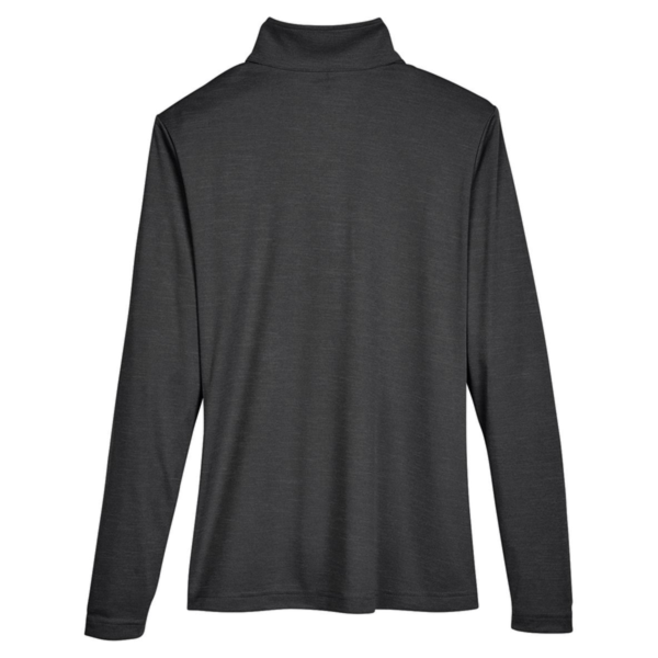 Team 365 Women's Zone Sonic Heather Performance Quarter-Zip Pullover, Black Heather, Back view