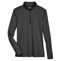 Team 365 Women's Zone Sonic Heather Performance Quarter-Zip Pullover, Black Heather, Front view