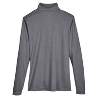 Team 365 Women's Zone Sonic Heather Performance Quarter-Zip Pullover, Dark Grey Heather, Back view