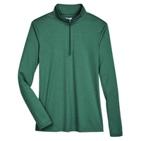 Team 365 Women's Zone Sonic Heather Performance Quarter-Zip Pullover, Sport Forest Heather, Front view