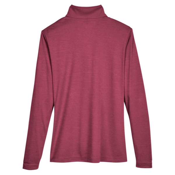 Team 365 Women's Zone Sonic Heather Performance Quarter-Zip Pullover, Sport Maroon Heather, Back view