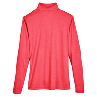 Team 365 Women's Zone Sonic Heather Performance Quarter-Zip Pullover, Sport Red Heather, Back view