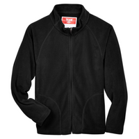 Team 365 Youth Campus Microfleece Jacket, Black, Front view