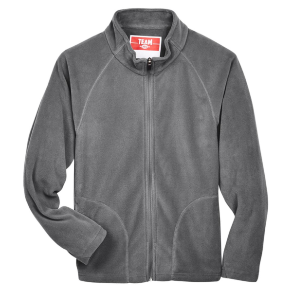 Team 365 Youth Campus Microfleece Jacket, Sport Graphite, Front view