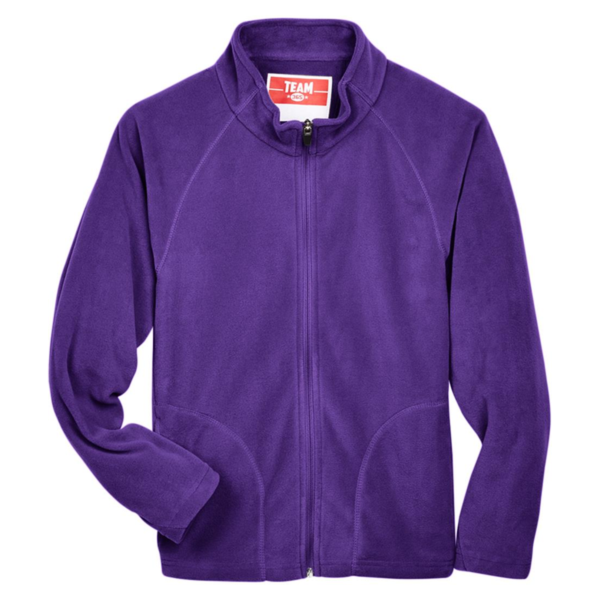 Team 365 Youth Campus Microfleece Jacket, Sport Purple, Front view