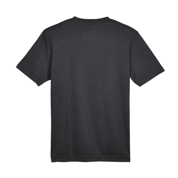Team 365 Youth Sonic Heather Performance T-Shirt, Black Heather, Back view