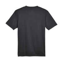 Team 365 Youth Sonic Heather Performance T-Shirt, Black Heather, Back view