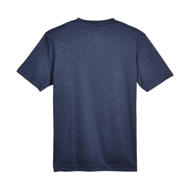 Team 365 Youth Sonic Heather Performance T-Shirt, Sport Dark Navy Heather, Back view