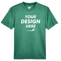 Team 365 Youth Sonic Heather Performance T-Shirt, Sport Forest Heather, Front view, Mockup