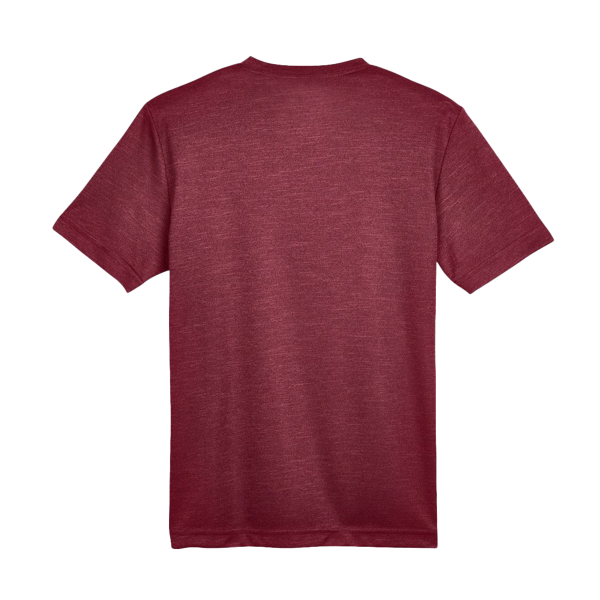 Team 365 Youth Sonic Heather Performance T-Shirt, Sport Maroon Heather, Back view