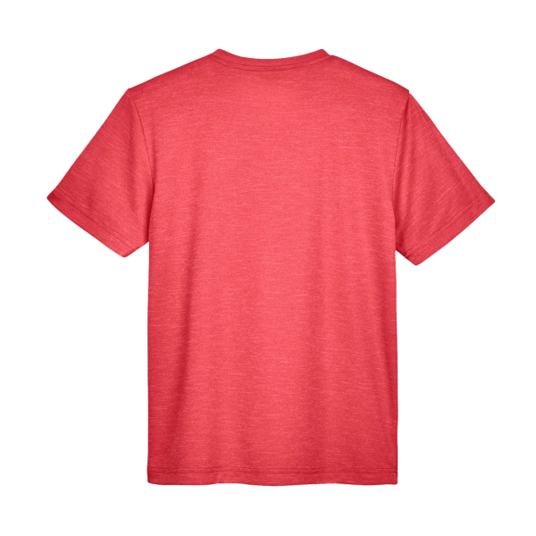 Team 365 Youth Sonic Heather Performance T-Shirt, Sport Red Heather, Back view