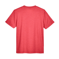 Team 365 Youth Sonic Heather Performance T-Shirt, Sport Red Heather, Back view
