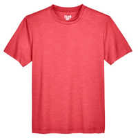 Team 365 Youth Sonic Heather Performance T-Shirt, Sport Red Heather, Front view