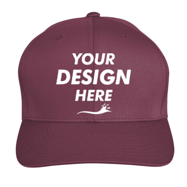 Team 365 Youth Zone Performance Cap by Yupoong®, Sport Maroon, Front view, Mockup